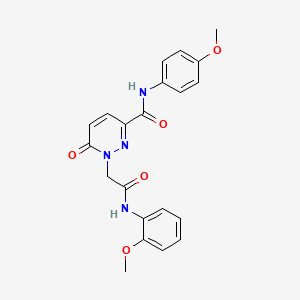molecular formula C21H20N4O5 B3303250 N-(4-methoxyphenyl)-1-(2-((2-methoxyphenyl)amino)-2-oxoethyl)-6-oxo-1,6-dihydropyridazine-3-carboxamide CAS No. 920248-71-1
