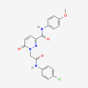 molecular formula C20H17ClN4O4 B3303264 1-(2-((4-chlorophenyl)amino)-2-oxoethyl)-N-(4-methoxyphenyl)-6-oxo-1,6-dihydropyridazine-3-carboxamide CAS No. 920249-37-2