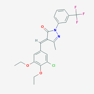 molecular formula C22H20ClF3N2O3 B330328 4-(3-chloro-4,5-diethoxybenzylidene)-5-methyl-2-[3-(trifluoromethyl)phenyl]-2,4-dihydro-3H-pyrazol-3-one 