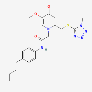molecular formula C21H26N6O3S B3303306 N-(4-butylphenyl)-2-(5-methoxy-2-(((1-methyl-1H-tetrazol-5-yl)thio)methyl)-4-oxopyridin-1(4H)-yl)acetamide CAS No. 920339-85-1