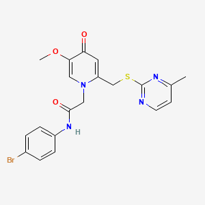 N-(4-bromophenyl)-2-(5-methoxy-2-(((4-methylpyrimidin-2-yl)thio)methyl)-4-oxopyridin-1(4H)-yl)acetamide