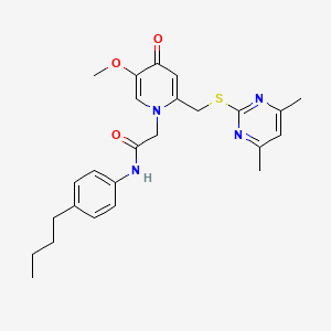 N-(4-butylphenyl)-2-(2-(((4,6-dimethylpyrimidin-2-yl)thio)methyl)-5-methoxy-4-oxopyridin-1(4H)-yl)acetamide