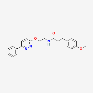 molecular formula C22H23N3O3 B3303339 3-(4-methoxyphenyl)-N-{2-[(6-phenylpyridazin-3-yl)oxy]ethyl}propanamide CAS No. 920345-13-7