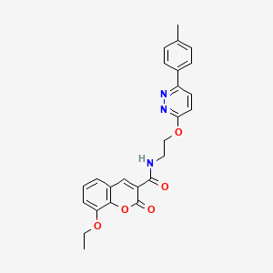 molecular formula C25H23N3O5 B3303342 8-ethoxy-N-(2-{[6-(4-methylphenyl)pyridazin-3-yl]oxy}ethyl)-2-oxo-2H-chromene-3-carboxamide CAS No. 920346-87-8