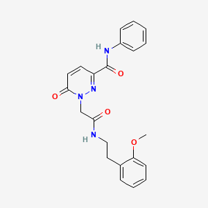 molecular formula C22H22N4O4 B3303348 1-(2-((2-methoxyphenethyl)amino)-2-oxoethyl)-6-oxo-N-phenyl-1,6-dihydropyridazine-3-carboxamide CAS No. 920364-48-3