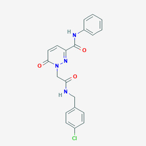 molecular formula C20H17ClN4O3 B3303352 1-(2-((4-chlorobenzyl)amino)-2-oxoethyl)-6-oxo-N-phenyl-1,6-dihydropyridazine-3-carboxamide CAS No. 920364-85-8
