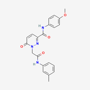 molecular formula C21H20N4O4 B3303355 N-(4-methoxyphenyl)-6-oxo-1-(2-oxo-2-(m-tolylamino)ethyl)-1,6-dihydropyridazine-3-carboxamide CAS No. 920366-74-1