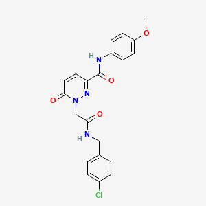 molecular formula C21H19ClN4O4 B3303363 1-(2-((4-chlorobenzyl)amino)-2-oxoethyl)-N-(4-methoxyphenyl)-6-oxo-1,6-dihydropyridazine-3-carboxamide CAS No. 920368-73-6