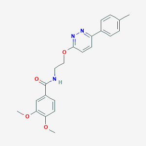 molecular formula C22H23N3O4 B3303376 3,4-dimethoxy-N-(2-((6-(p-tolyl)pyridazin-3-yl)oxy)ethyl)benzamide CAS No. 920385-61-1