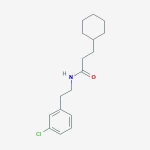 molecular formula C17H24ClNO B330338 N-[2-(3-chlorophenyl)ethyl]-3-cyclohexylpropanamide 
