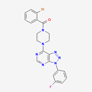 molecular formula C21H17BrFN7O B3303386 (2-bromophenyl)(4-(3-(3-fluorophenyl)-3H-[1,2,3]triazolo[4,5-d]pyrimidin-7-yl)piperazin-1-yl)methanone CAS No. 920387-64-0