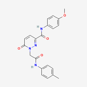 molecular formula C21H20N4O4 B3303387 N-(4-methoxyphenyl)-6-oxo-1-(2-oxo-2-(p-tolylamino)ethyl)-1,6-dihydropyridazine-3-carboxamide CAS No. 920390-89-2
