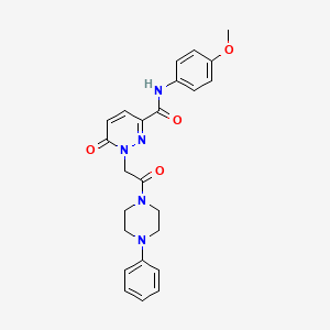 molecular formula C24H25N5O4 B3303399 N-(4-methoxyphenyl)-6-oxo-1-(2-oxo-2-(4-phenylpiperazin-1-yl)ethyl)-1,6-dihydropyridazine-3-carboxamide CAS No. 920391-63-5