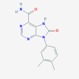molecular formula C14H13N5O2 B033034 9-(3,4-dimethylphenyl)-8-oxo-7H-purine-6-carboxamide CAS No. 898447-01-3