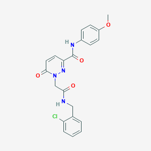 molecular formula C21H19ClN4O4 B3303408 1-(2-((2-chlorobenzyl)amino)-2-oxoethyl)-N-(4-methoxyphenyl)-6-oxo-1,6-dihydropyridazine-3-carboxamide CAS No. 920392-67-2