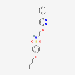 molecular formula C22H25N3O4S B3303420 4-butoxy-N-(2-((6-phenylpyridazin-3-yl)oxy)ethyl)benzenesulfonamide CAS No. 920399-59-3