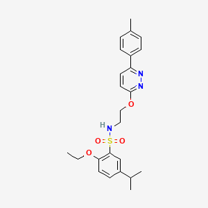 molecular formula C24H29N3O4S B3303428 2-ethoxy-5-isopropyl-N-(2-((6-(p-tolyl)pyridazin-3-yl)oxy)ethyl)benzenesulfonamide CAS No. 920401-35-0
