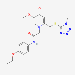 molecular formula C19H22N6O4S B3303433 N-(4-ethoxyphenyl)-2-(5-methoxy-2-(((1-methyl-1H-tetrazol-5-yl)thio)methyl)-4-oxopyridin-1(4H)-yl)acetamide CAS No. 920407-83-6