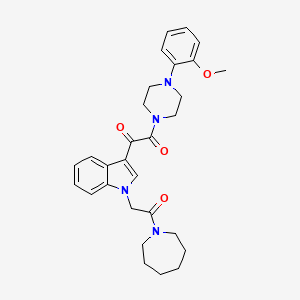 molecular formula C29H34N4O4 B3303446 1-{1-[2-(azepan-1-yl)-2-oxoethyl]-1H-indol-3-yl}-2-[4-(2-methoxyphenyl)piperazin-1-yl]ethane-1,2-dione CAS No. 920438-89-7