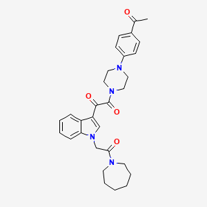 1-[4-(4-acetylphenyl)piperazin-1-yl]-2-{1-[2-(azepan-1-yl)-2-oxoethyl]-1H-indol-3-yl}ethane-1,2-dione