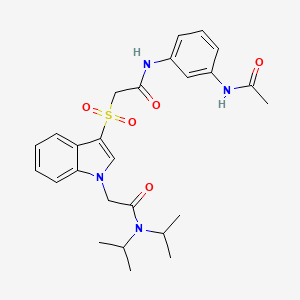 2-(3-{[(3-acetamidophenyl)carbamoyl]methanesulfonyl}-1H-indol-1-yl)-N,N-bis(propan-2-yl)acetamide