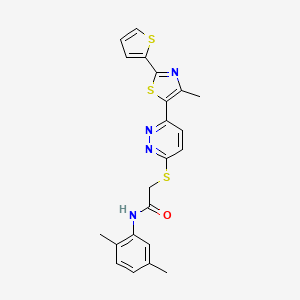 N-(2,5-dimethylphenyl)-2-((6-(4-methyl-2-(thiophen-2-yl)thiazol-5-yl)pyridazin-3-yl)thio)acetamide
