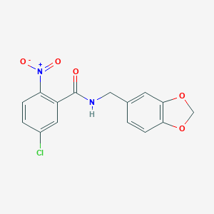 molecular formula C15H11ClN2O5 B330347 N-(1,3-benzodioxol-5-ylmethyl)-5-chloro-2-nitrobenzamide 