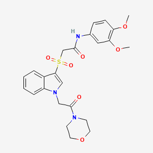 molecular formula C24H27N3O7S B3303475 N-(3,4-dimethoxyphenyl)-2-((1-(2-morpholino-2-oxoethyl)-1H-indol-3-yl)sulfonyl)acetamide CAS No. 920465-41-4