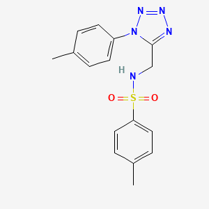 molecular formula C16H17N5O2S B3303477 4-methyl-N-((1-(p-tolyl)-1H-tetrazol-5-yl)methyl)benzenesulfonamide CAS No. 920465-96-9