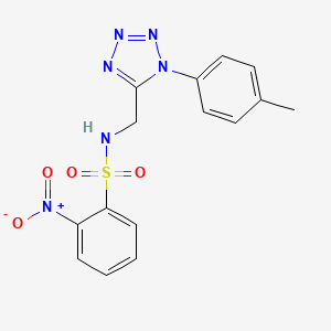 2-nitro-N-((1-(p-tolyl)-1H-tetrazol-5-yl)methyl)benzenesulfonamide