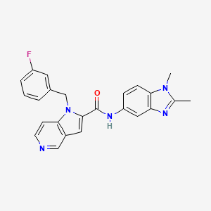 molecular formula C24H20FN5O B3303524 1h-Pyrrolo[3,2-c]pyridine-2-carboxamide,n-(1,2-dimethyl-1h-benzo[d]imidazol-5-yl)-1-[(3-fluorophenyl)methyl]- CAS No. 920978-76-3