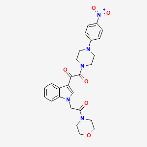 molecular formula C26H27N5O6 B3303546 1-(1-(2-morpholino-2-oxoethyl)-1H-indol-3-yl)-2-(4-(4-nitrophenyl)piperazin-1-yl)ethane-1,2-dione CAS No. 921057-62-7