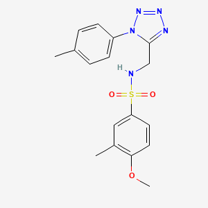 molecular formula C17H19N5O3S B3303547 4-methoxy-3-methyl-N-((1-(p-tolyl)-1H-tetrazol-5-yl)methyl)benzenesulfonamide CAS No. 921060-57-3