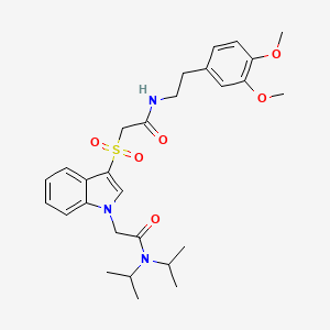 2-[(1-{[bis(propan-2-yl)carbamoyl]methyl}-1H-indol-3-yl)sulfonyl]-N-[2-(3,4-dimethoxyphenyl)ethyl]acetamide