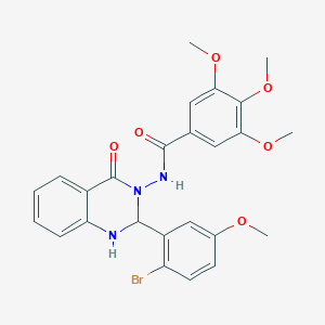 molecular formula C25H24BrN3O6 B330359 N-(2-(2-bromo-5-methoxyphenyl)-4-oxo-1,4-dihydro-3(2H)-quinazolinyl)-3,4,5-trimethoxybenzamide 
