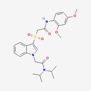 molecular formula C26H33N3O6S B3303624 2-(3-{[(2,4-dimethoxyphenyl)carbamoyl]methanesulfonyl}-1H-indol-1-yl)-N,N-bis(propan-2-yl)acetamide CAS No. 921106-03-8