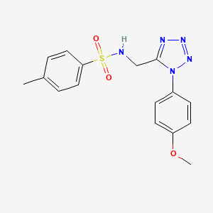 molecular formula C16H17N5O3S B3303635 N-((1-(4-methoxyphenyl)-1H-tetrazol-5-yl)methyl)-4-methylbenzenesulfonamide CAS No. 921123-75-3