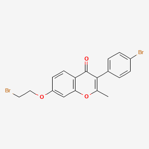 molecular formula C18H14Br2O3 B3303645 7-(2-bromoethoxy)-3-(4-bromophenyl)-2-methyl-4H-chromen-4-one CAS No. 921134-80-7