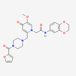 molecular formula C26H28N4O7 B3303683 N-(2,3-dihydro-1,4-benzodioxin-6-yl)-2-(2-{[4-(furan-2-carbonyl)piperazin-1-yl]methyl}-5-methoxy-4-oxo-1,4-dihydropyridin-1-yl)acetamide CAS No. 921462-52-4