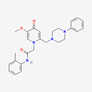 2-(5-methoxy-4-oxo-2-((4-phenylpiperazin-1-yl)methyl)pyridin-1(4H)-yl)-N-(o-tolyl)acetamide
