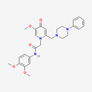 molecular formula C27H32N4O5 B3303706 N-(3,4-dimethoxyphenyl)-2-(5-methoxy-4-oxo-2-((4-phenylpiperazin-1-yl)methyl)pyridin-1(4H)-yl)acetamide CAS No. 921463-03-8