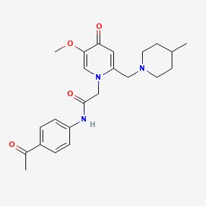 N-(4-acetylphenyl)-2-(5-methoxy-2-((4-methylpiperidin-1-yl)methyl)-4-oxopyridin-1(4H)-yl)acetamide