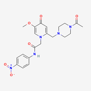molecular formula C21H25N5O6 B3303715 2-(2-((4-acetylpiperazin-1-yl)methyl)-5-methoxy-4-oxopyridin-1(4H)-yl)-N-(4-nitrophenyl)acetamide CAS No. 921477-72-7