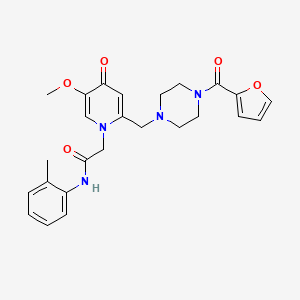 molecular formula C25H28N4O5 B3303719 2-[2-{[4-(2-furoyl)piperazin-1-yl]methyl}-5-methoxy-4-oxopyridin-1(4H)-yl]-N-(2-methylphenyl)acetamide CAS No. 921478-05-9