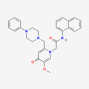 molecular formula C29H30N4O3 B3303731 2-(5-methoxy-4-oxo-2-((4-phenylpiperazin-1-yl)methyl)pyridin-1(4H)-yl)-N-(naphthalen-1-yl)acetamide CAS No. 921478-53-7
