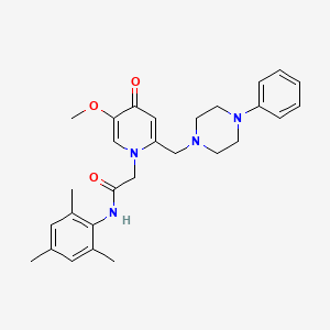 molecular formula C28H34N4O3 B3303744 N-mesityl-2-(5-methoxy-4-oxo-2-((4-phenylpiperazin-1-yl)methyl)pyridin-1(4H)-yl)acetamide CAS No. 921478-60-6