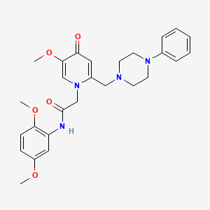 molecular formula C27H32N4O5 B3303745 N-(2,5-dimethoxyphenyl)-2-(5-methoxy-4-oxo-2-((4-phenylpiperazin-1-yl)methyl)pyridin-1(4H)-yl)acetamide CAS No. 921478-69-5