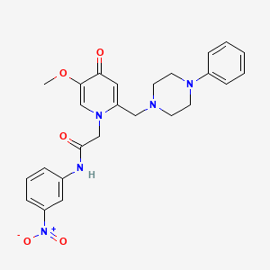 molecular formula C25H27N5O5 B3303751 2-(5-methoxy-4-oxo-2-((4-phenylpiperazin-1-yl)methyl)pyridin-1(4H)-yl)-N-(3-nitrophenyl)acetamide CAS No. 921478-75-3