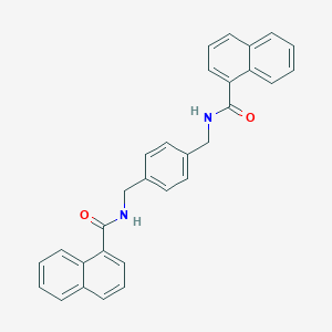 molecular formula C30H24N2O2 B330376 N-{4-[(1-naphthoylamino)methyl]benzyl}-1-naphthamide 