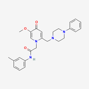molecular formula C26H30N4O3 B3303767 2-(5-methoxy-4-oxo-2-((4-phenylpiperazin-1-yl)methyl)pyridin-1(4H)-yl)-N-(m-tolyl)acetamide CAS No. 921481-19-8